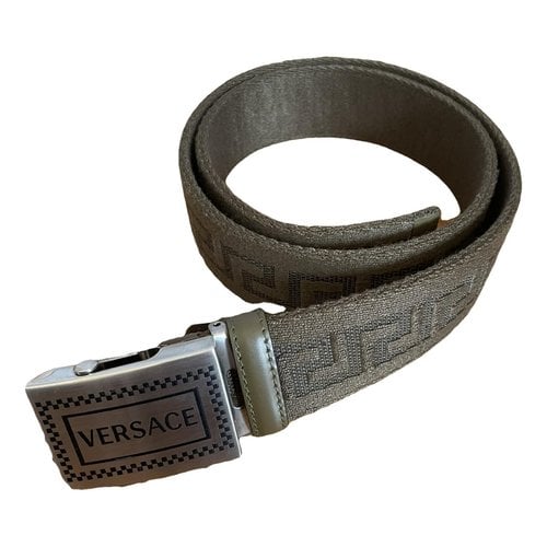 Pre-owned Versace Cloth Belt In Khaki