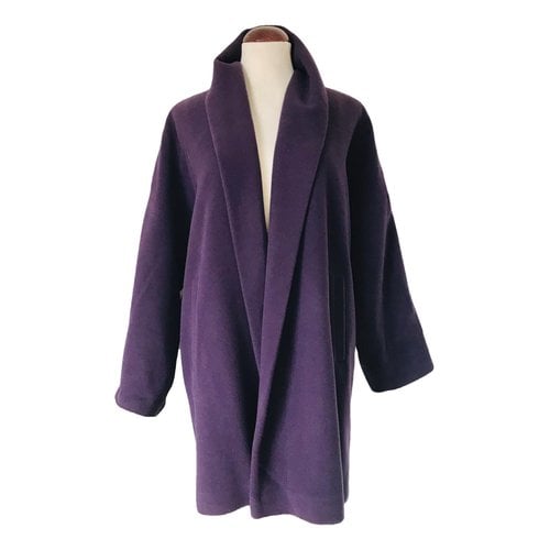 Pre-owned Burberry Wool Coat In Purple
