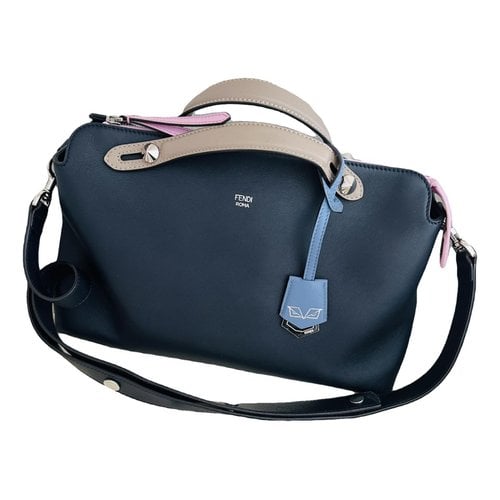 Pre-owned Fendi By The Way Leather Crossbody Bag In Blue