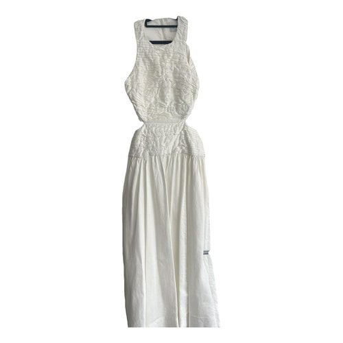 Pre-owned Aje Linen Mid-length Dress In White