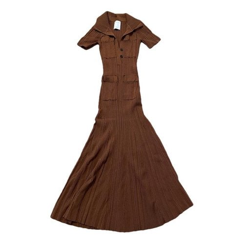 Pre-owned Sandro Maxi Dress In Brown