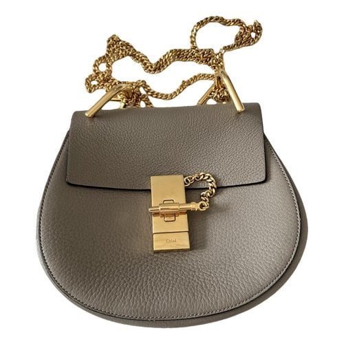 Pre-owned Chloé Drew Leather Crossbody Bag In Gold