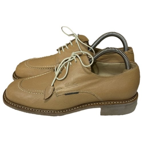 Pre-owned Paraboot Leather Lace Ups In Ecru
