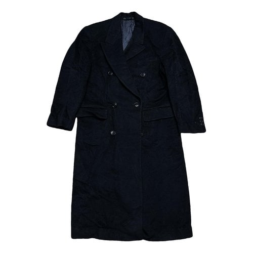 Pre-owned Hugo Boss Cashmere Coat In Navy
