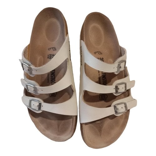 Pre-owned Birkenstock Leather Mules In White