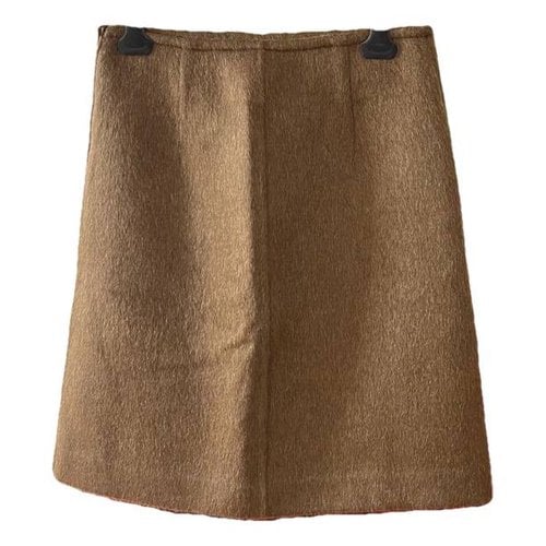 Pre-owned Bottega Veneta Wool Mid-length Skirt In Brown