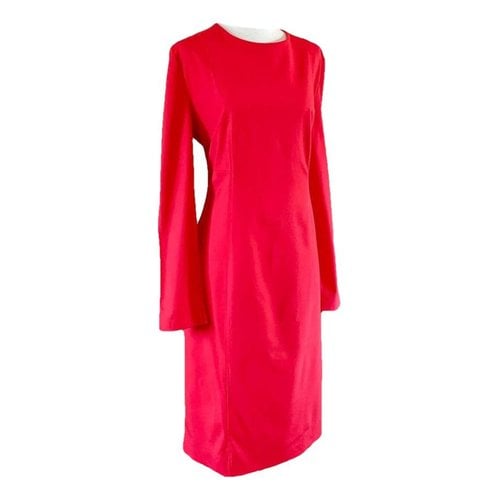 Pre-owned Hugo Boss Wool Mid-length Dress In Red
