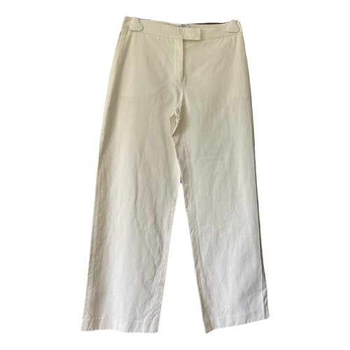 Pre-owned Ferragamo Large Pants In White