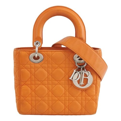 Pre-owned Dior Leather Handbag In Orange