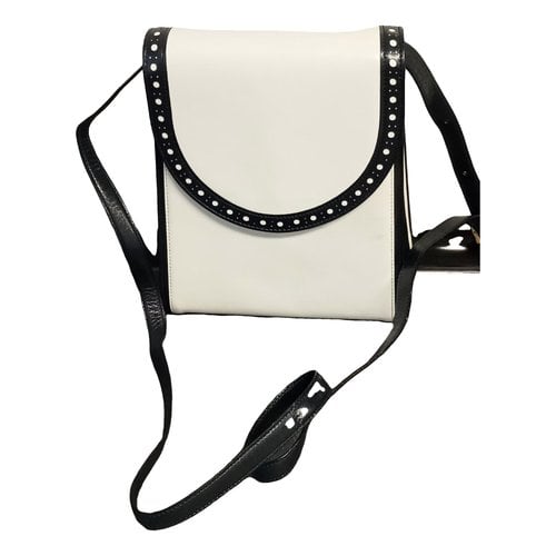 Pre-owned Bruno Magli Leather Handbag In White