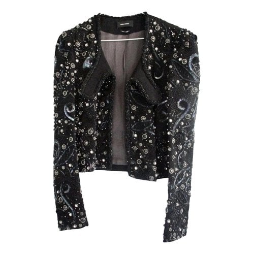 Pre-owned Isabel Marant Glitter Short Vest In Black