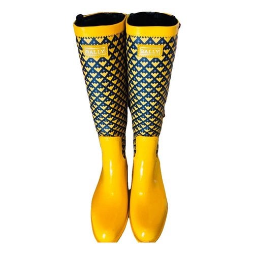 Pre-owned Bally Wellington Boots In Yellow