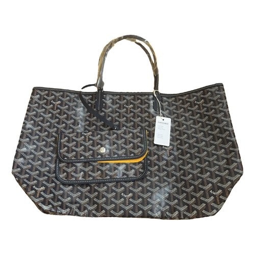 Pre-owned Goyard Saint-louis Leather Tote In Navy