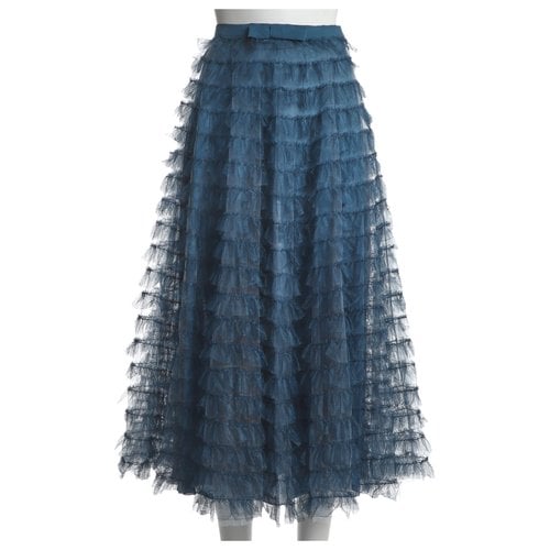 Pre-owned Dior Silk Maxi Skirt In Blue