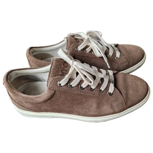 Pre-owned Jimmy Choo Leather Low Trainers In Brown