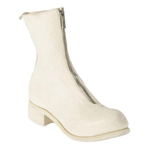 Pre-owned Guidi Leather Boots In Beige