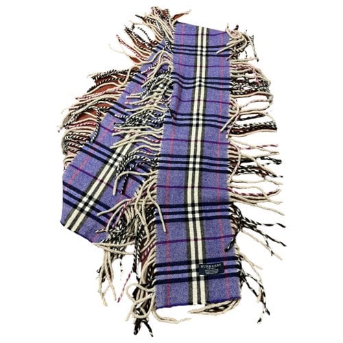 Pre-owned Burberry Cashmere Scarf In Purple