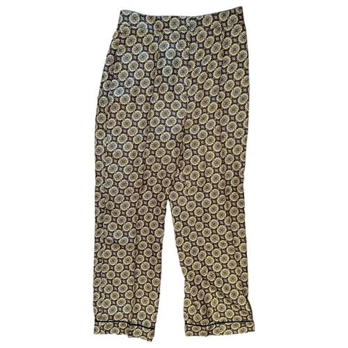 Pre-owned Prada Silk Straight Pants In Gold