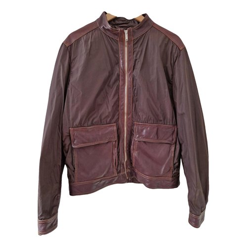 Pre-owned Zegna Leather Jacket In Brown