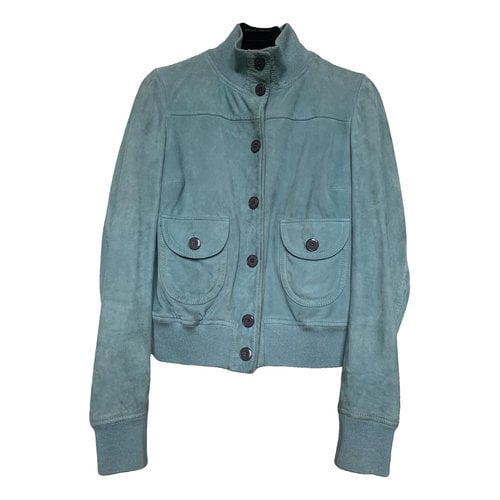 Pre-owned Mauro Grifoni Biker Jacket In Turquoise