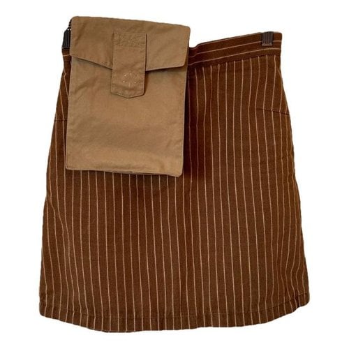 Pre-owned Walk Of Shame Mini Skirt In Brown