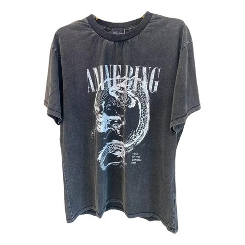 Pre-owned Anine Bing T-shirt In Grey