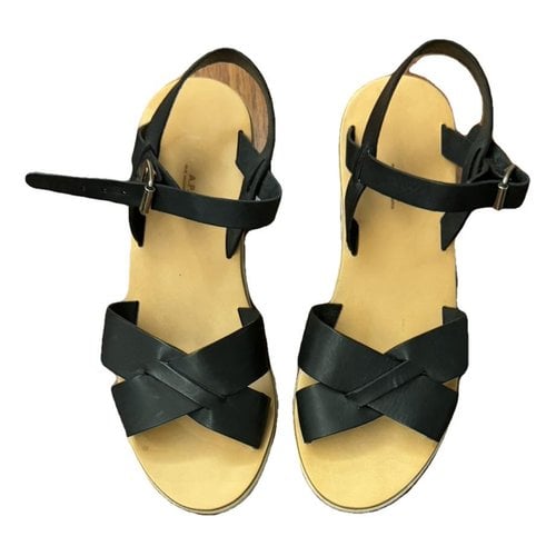 Pre-owned Apc Leather Sandals In Black