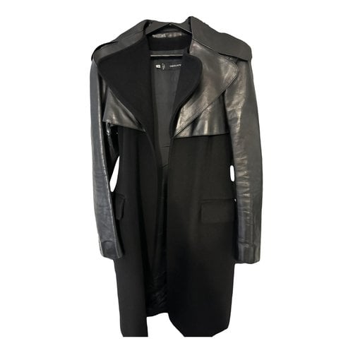 Pre-owned Dsquared2 Leather Coat In Black