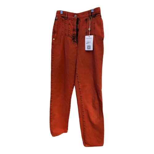 Pre-owned Chanel Trousers In Red