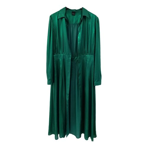 Pre-owned Pinko Maxi Dress In Green