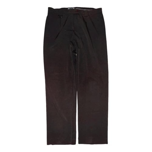 Pre-owned Krizia Wool Large Pants In Brown