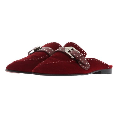 Pre-owned Givenchy Velvet Mules & Clogs In Red