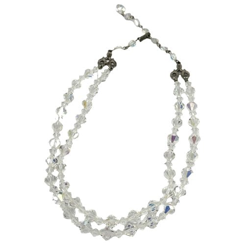 Pre-owned Aurora Crystal Necklace In Silver