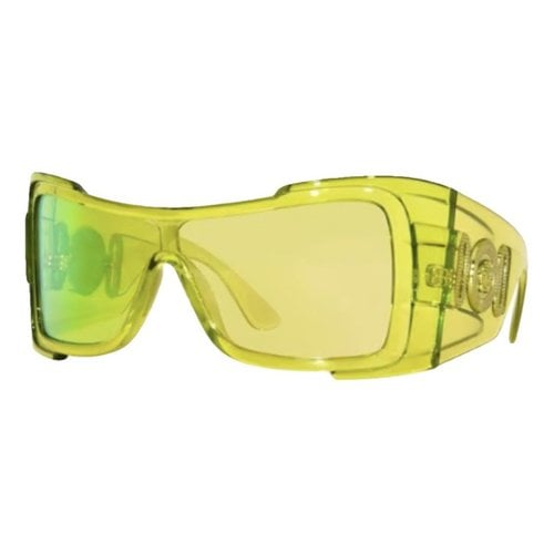 Pre-owned Versace Oversized Sunglasses In Yellow