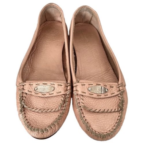 Pre-owned Fendi Leather Flats In Pink