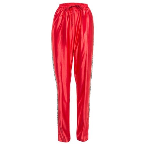 Pre-owned Gucci Cloth Trousers In Red