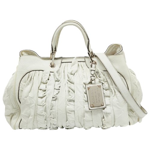 Pre-owned Dolce & Gabbana Leather Satchel In White