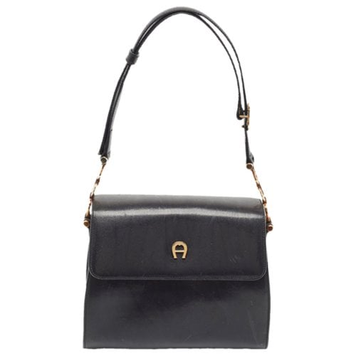 Pre-owned Aigner Leather Handbag In Black