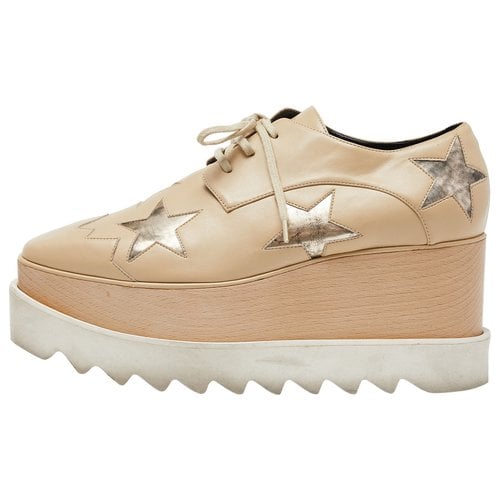Pre-owned Stella Mccartney Leather Trainers In Beige