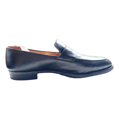 Pre-owned Barrow Leather Flats In Black