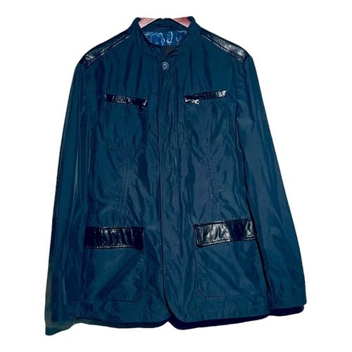 Pre-owned Etro Leather Jacket In Blue