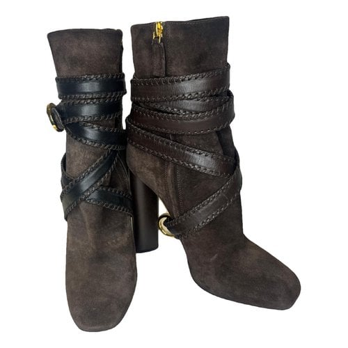 Pre-owned Tom Ford Leather Boots In Brown