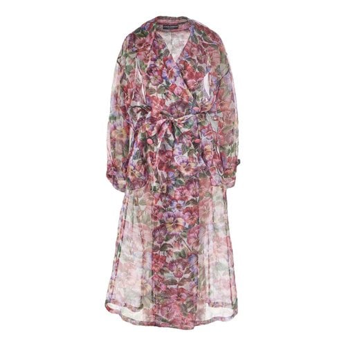 Pre-owned Dolce & Gabbana Silk Trench Coat In Multicolour