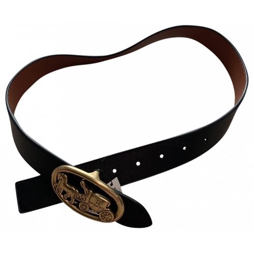 Pre-owned Coach Leather Belt In Black