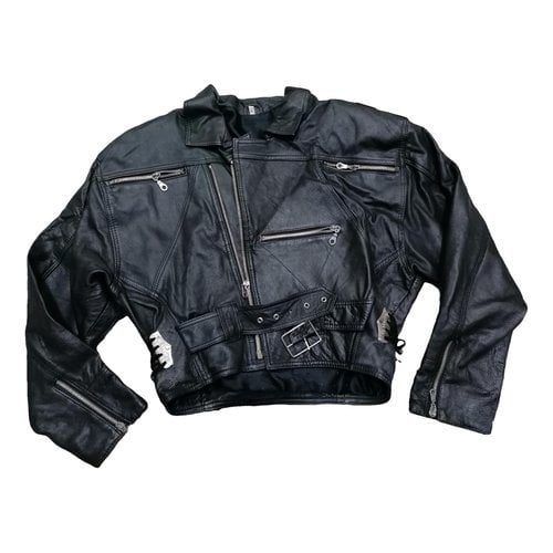 Pre-owned Dr. Martens' Leather Biker Jacket In Black