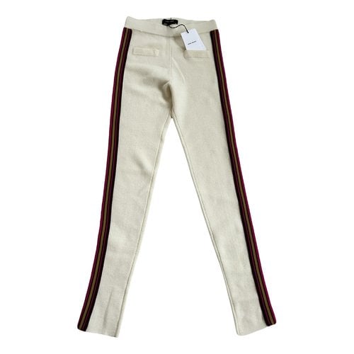 Pre-owned Isabel Marant Cashmere Straight Pants In Beige