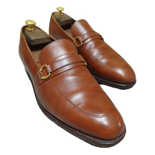 Pre-owned Trussardi Leather Flats In Brown