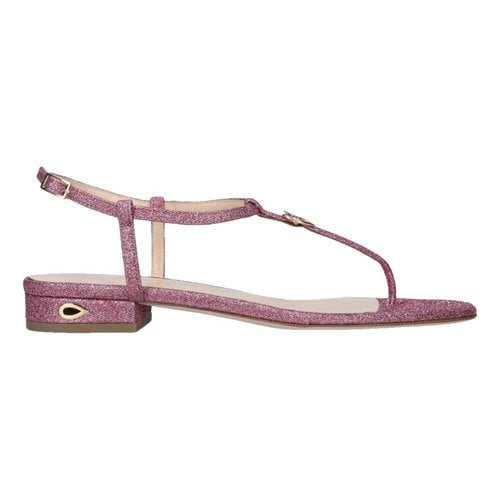 Pre-owned Jennifer Chamandi Glitter Sandal In Pink