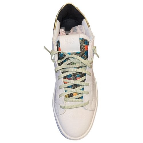 Pre-owned P448 Leather Lace Ups In Beige