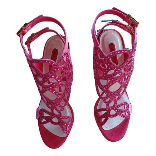 Pre-owned Cesare Paciotti Leather Sandals In Pink